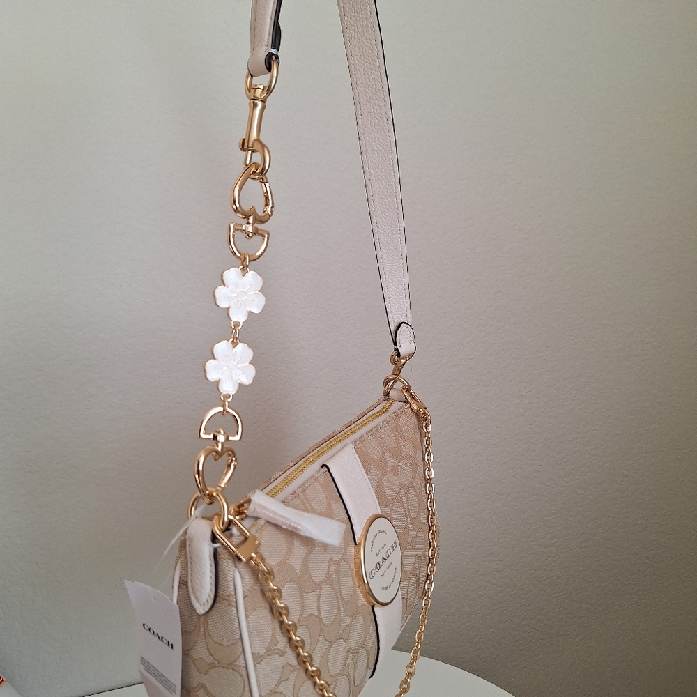 NWT Coach Lonnie Baguette crossbody In Signature Jacquard C8306 - Picture 5 of 11